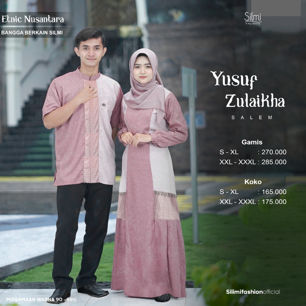 Gamis Couple Lilac Grey Ori branded