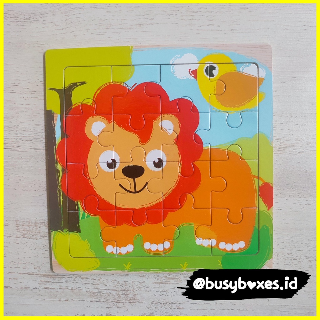 [busyboxes] mainan edukasi anak 4 tahun puzzle knob mainan montessori puzzle binatang hewan singa lion