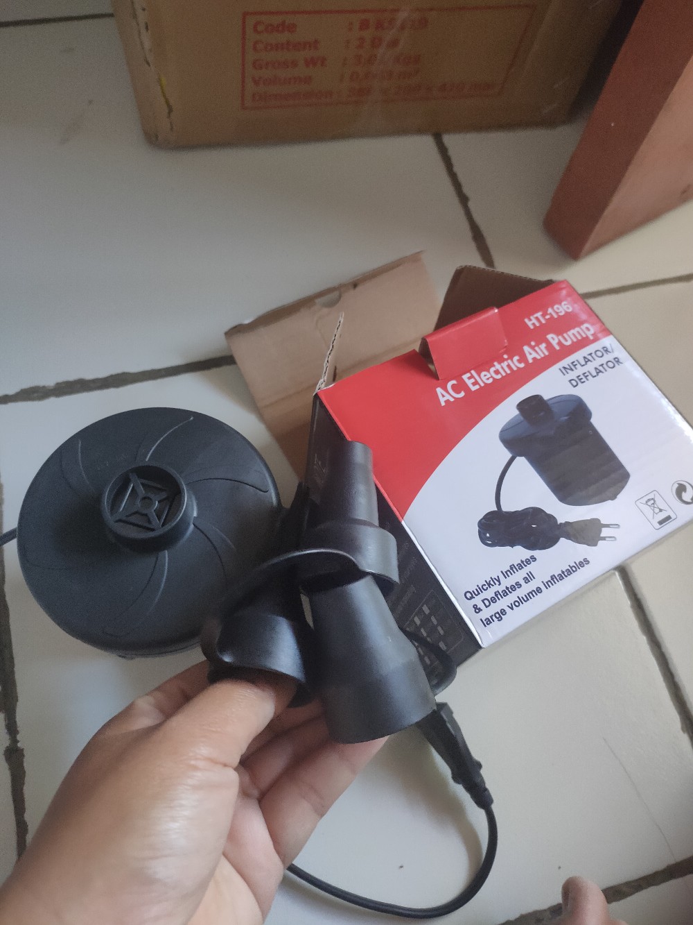 Ac Electric Vacum Pompa Listrik Kasur Angin Sofa Tiup Vacum Bag Elektrik