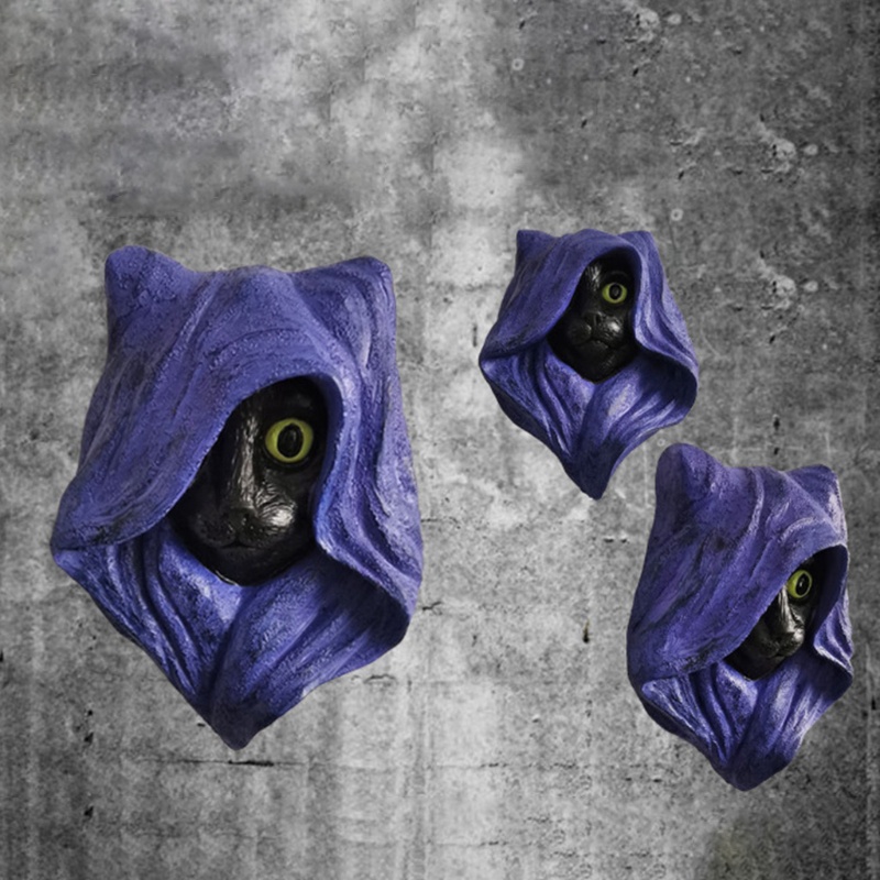 Liontin Pintu Desain Kucing Misterius Halloween Untuk Dekorasi Dinding Rumah