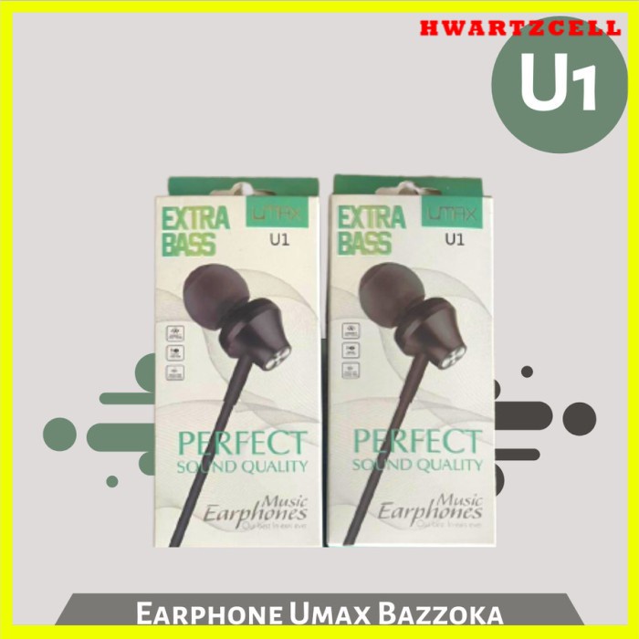 Headset earphone Handsfree Umax U1 model Bazoka Super + mic megabass system