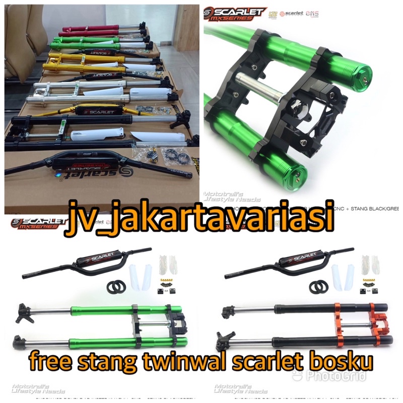 Upsidedown USD Upside Down Shock Depan KLX CROSS Trail SCARLET RACING  Universall