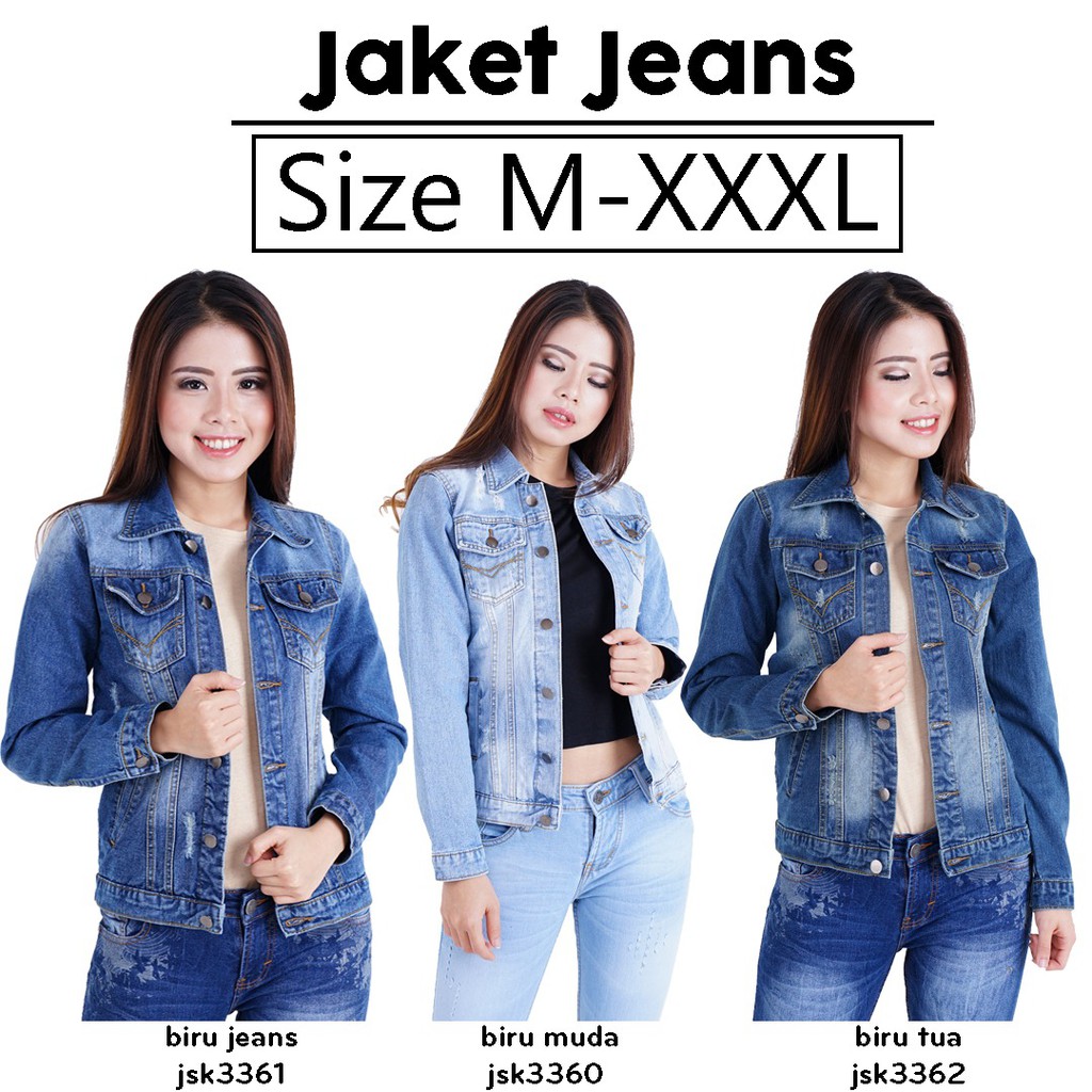 [Size M-XXXL] Jaket Distroy JSK Jeans/ Jaket denim wanita /Jaket fashion JSK Jeans (3 warna)