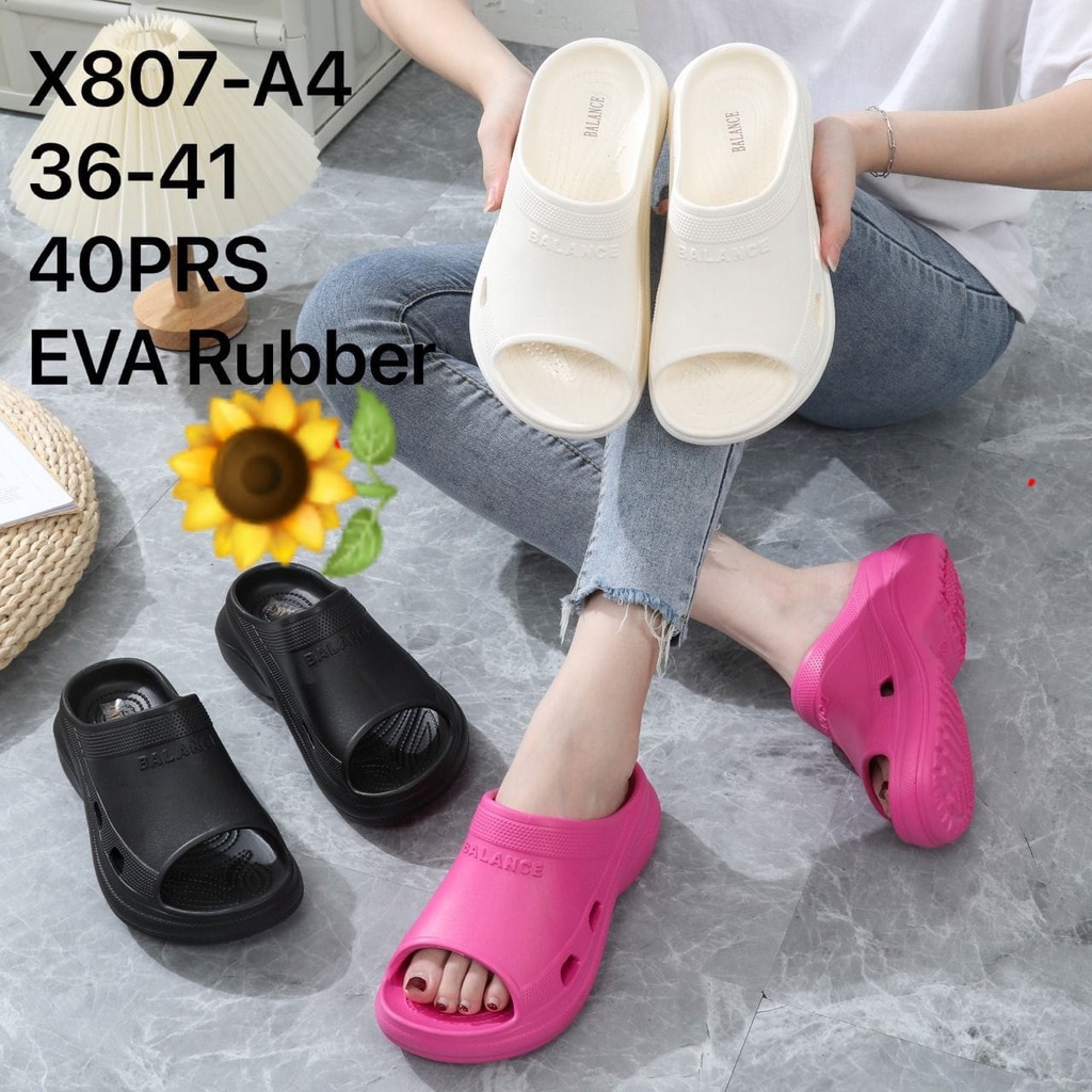 Sandal Karet Jelly Wedges Wanita import Model Terbaru Original Kekinian by AGUNG STYLE Balance X807-A4