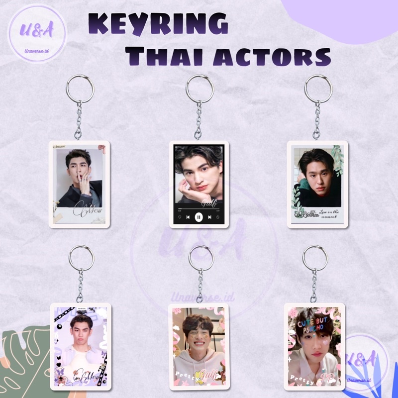 [Unaverse] GANTUNGAN KUNCI AKTOR THAILAND ACTOR Mew Gulf Billkin PP keychain Murah