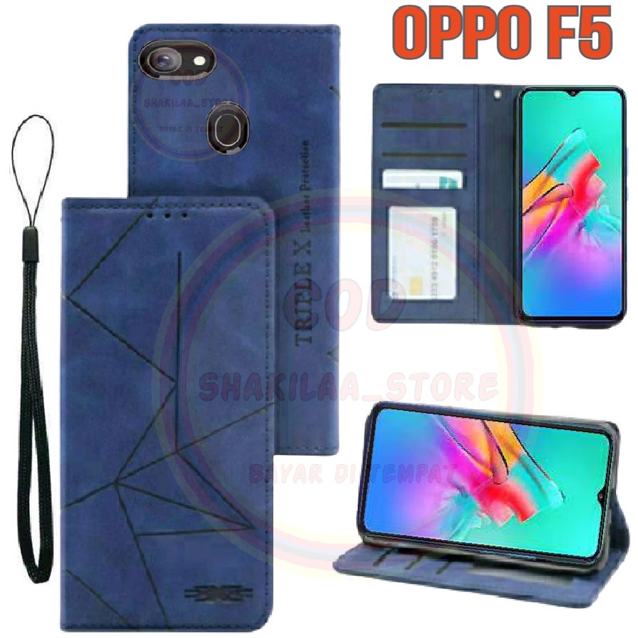 CASE HP OPPO F5 MOTIF - CASING DOMPET-FLIP COVER LEATHER-SARUNG HP