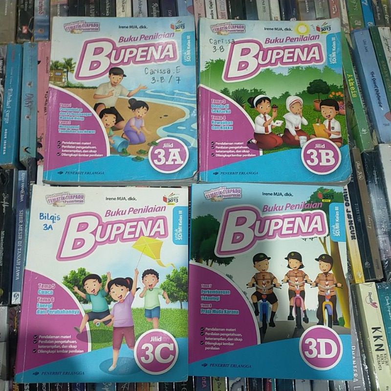 Bupena Kelas 3 SD Jilid 3A, 3B ,3C & 3D / Bekas /Original