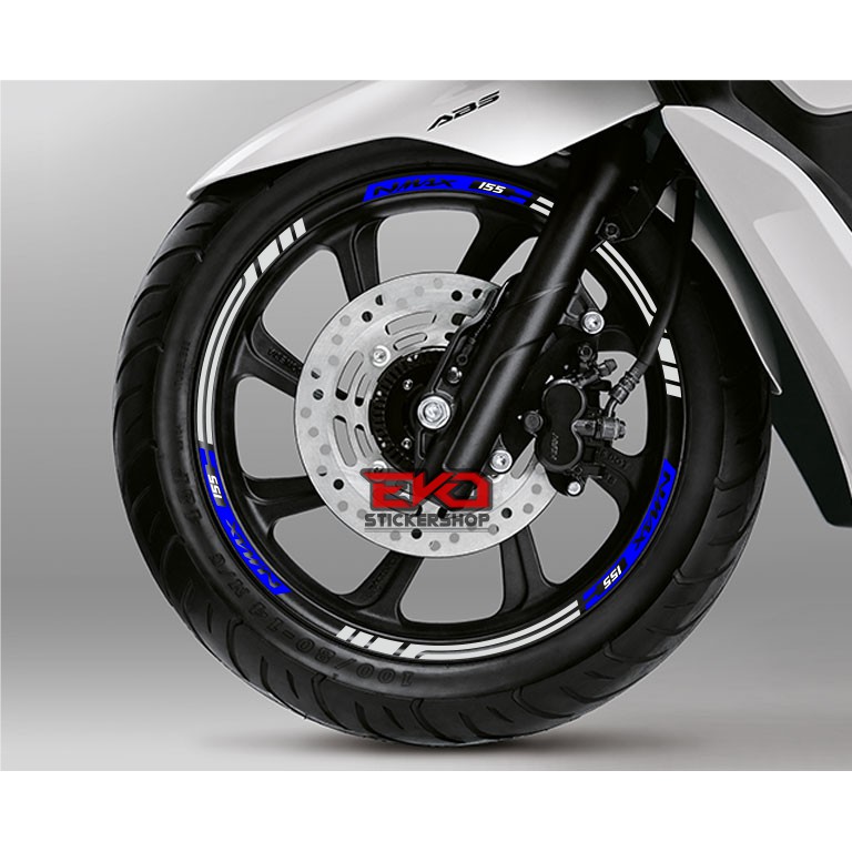 Sticker Velg Nmax Warna Biru dan Putih H2
