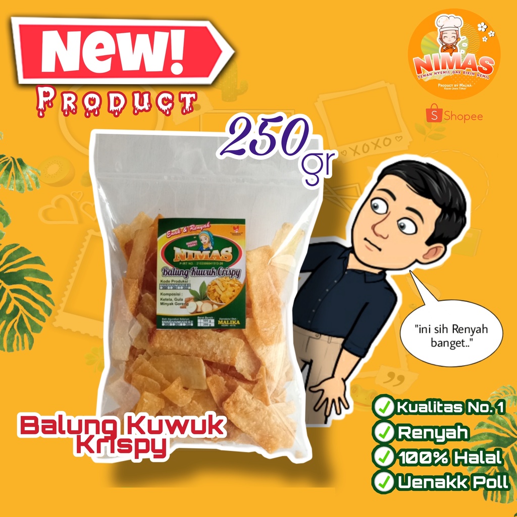 

Kripik Singkong/Kripik Balung Kuwuk Krispy/Keripik Asli Kediri/ 250gram