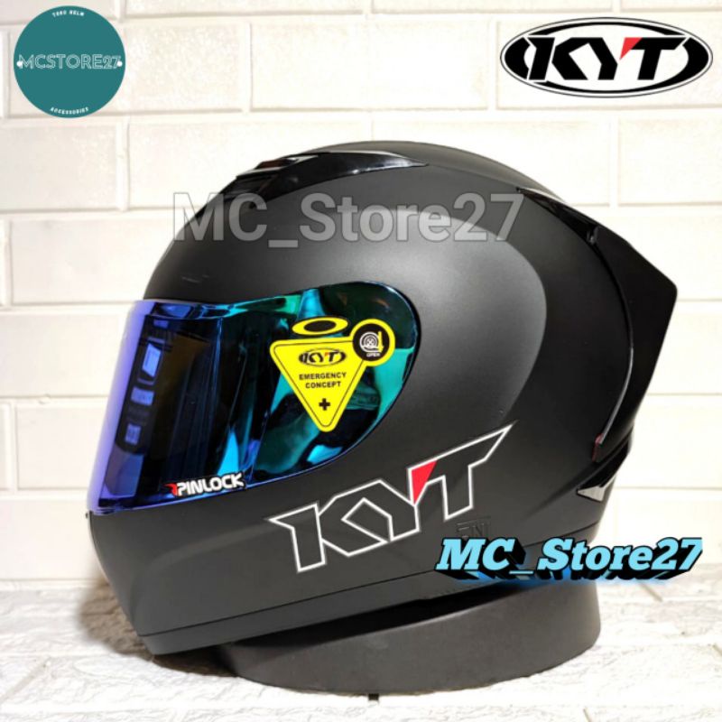 PAKET GANTENG KYT R10 SOLID HITAM DOFF | HELM FULL FACE