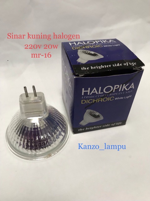 Lampu halopika 220v 20w / halogen halopika / mr-16 220v 20w kuning