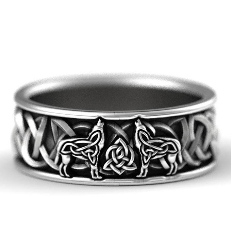 Cincin Desain Serigala Bajak Laut Mitologi Giant Wolf Fenrir