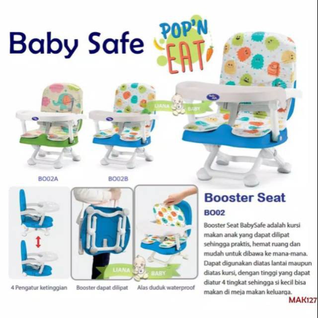 Baby Safe Booster Seat BO02A / Kursi Makan Bayi (Tersedia varian warna)