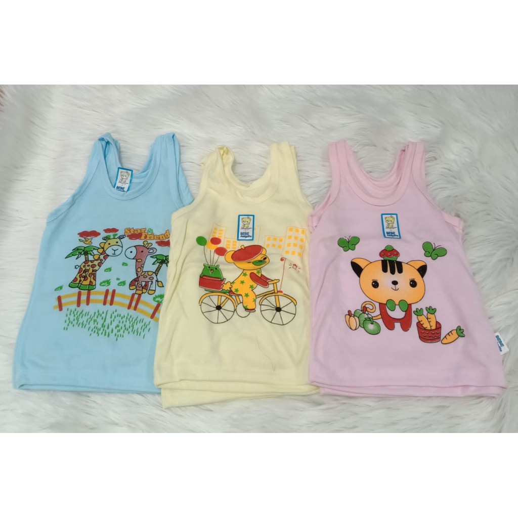 PROMO!!!  6 PCS SINGLET ANAK | SINGLET ANAK BEBE | KAOS DALAM ANAK