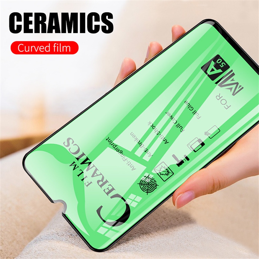 Soft Film Samsung A03S A02 M02 A02s A72 A52 A42 A32 A12 A21s A71 A51 A31 A11 M11 A70 A70s A50 A50s A30 A30s A20 S21FE Explosion Proof Full Cover Soft Ceramic Film Protective Screen Green Flim