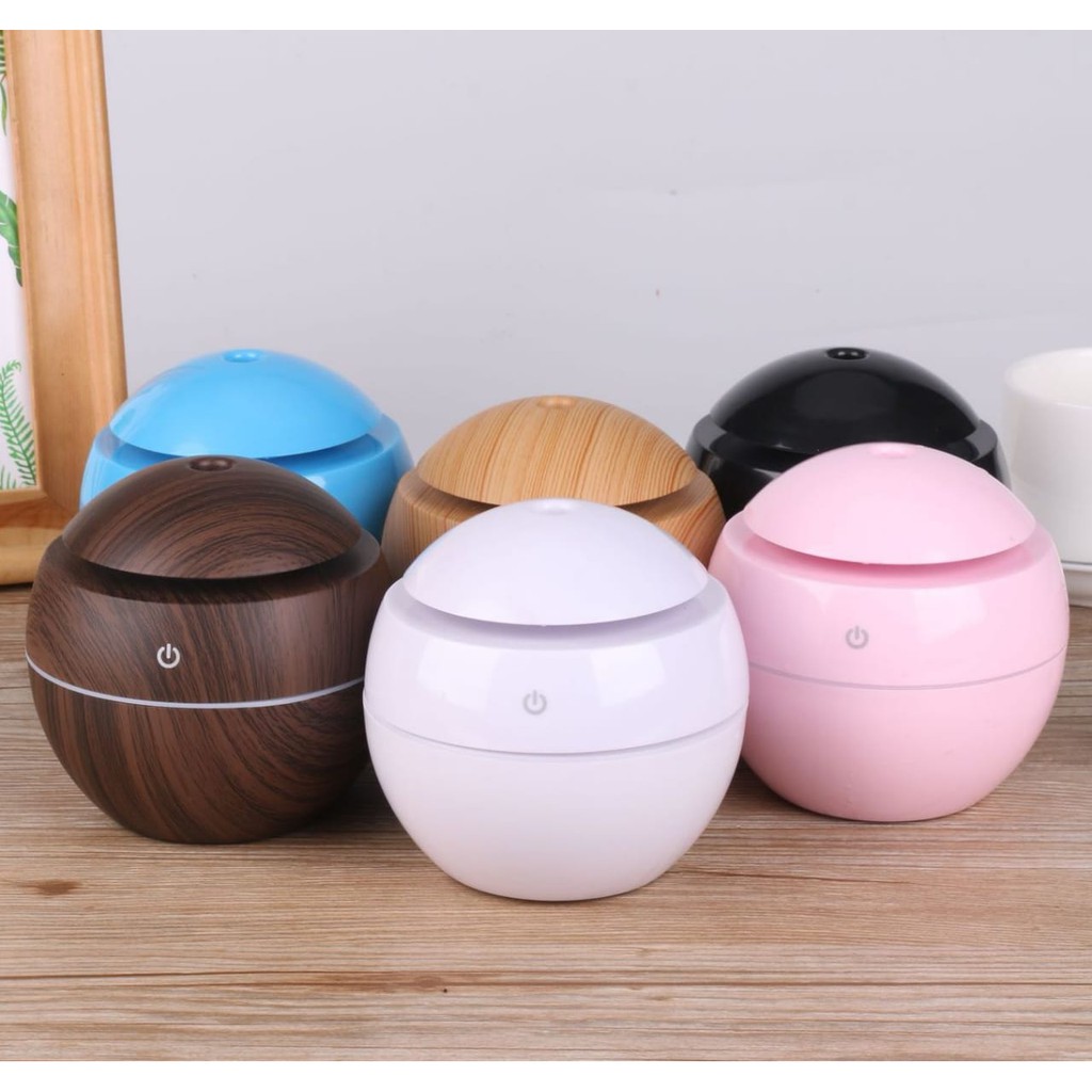 [TAFFWARE] Humidifier Aromatherapy Ultrasonic Pewangi Ruangan Air Diffuser Aroma Terapi Purifier Oil Nano Spray-Bulat Putih