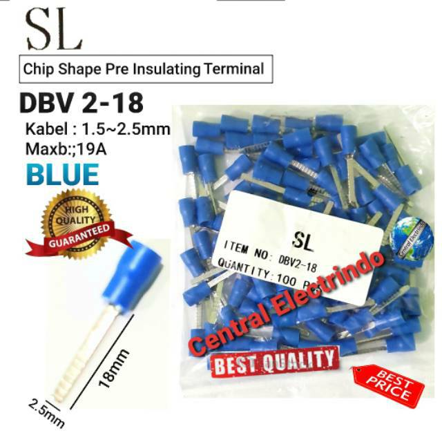 Skun Kabel Chip Tusuk DBV 2-18 Kabel 1.5~2.5mm SL.