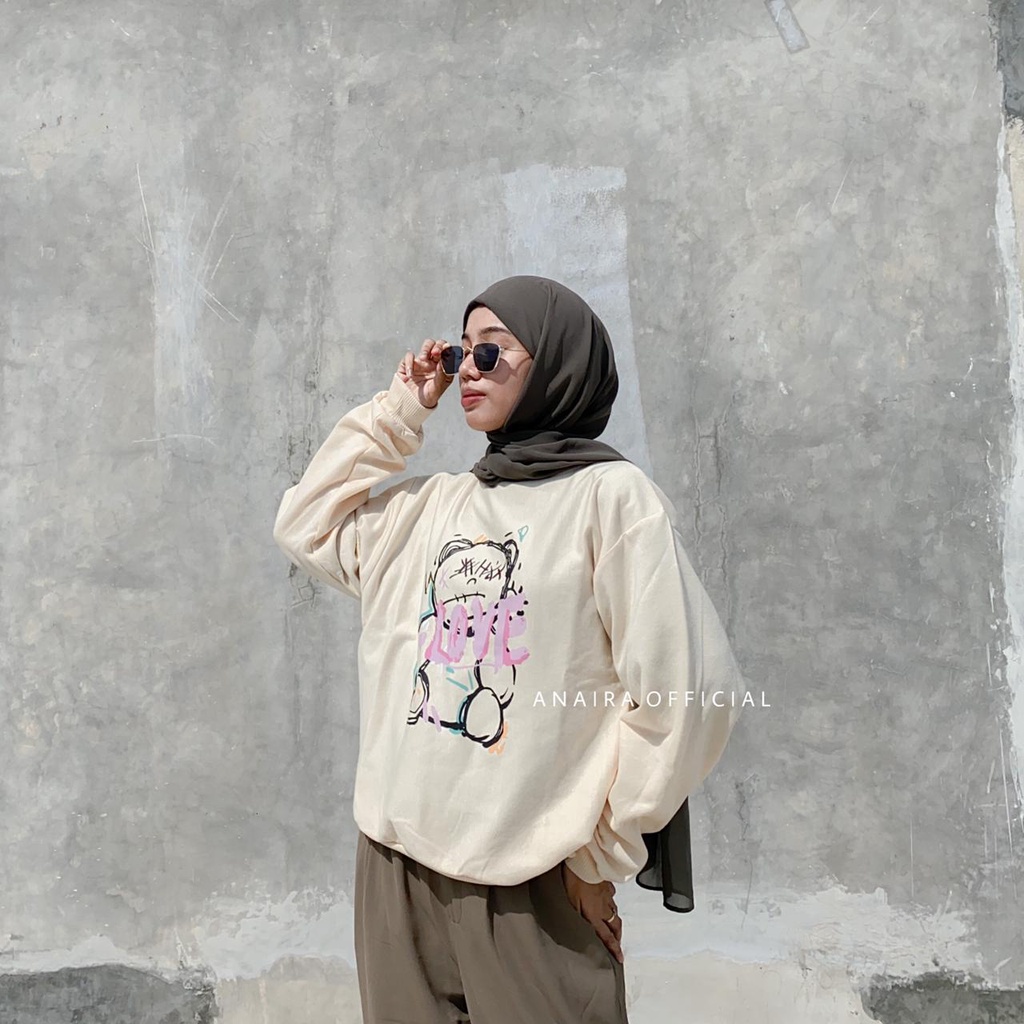 SWEATER WANITA LOVE BEAR ANAIRAOFFICIAL