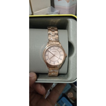 jam tangan wanita fosil rosegold