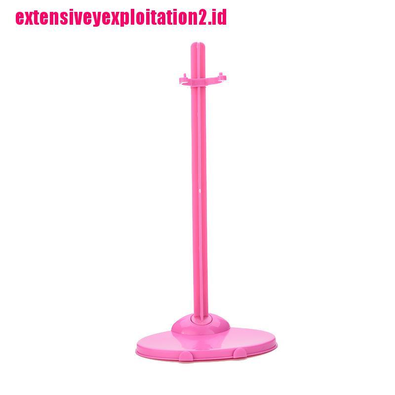 &lt; E2id &amp; &gt; 1pc Stand Gantungan Baju Bahan Plastik Warna Pink Untuk Boneka Barbie