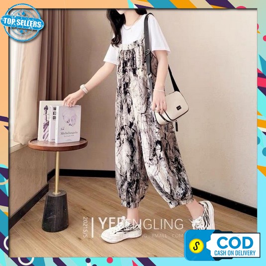Tashappy Bs003 Jumpsuit Wanita Fashion Kekinian Model Polos Plisket Te Ootd Tie Dye Jumpsuit Wanita