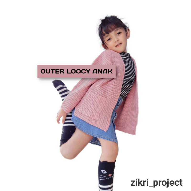 outer rajut loocy anak premium/cardigan rajut anak umur 2 sampai 5 tahun/kardigan rajut anak anak