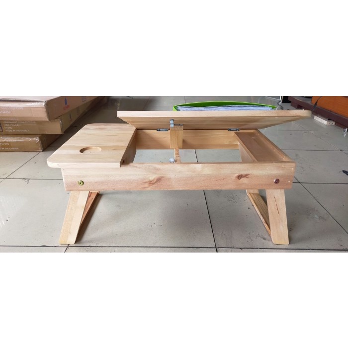 Pinaplepan Meja Laptop Belajar Kerja Lipat Lesehan Makan Kayu Solid Bandung