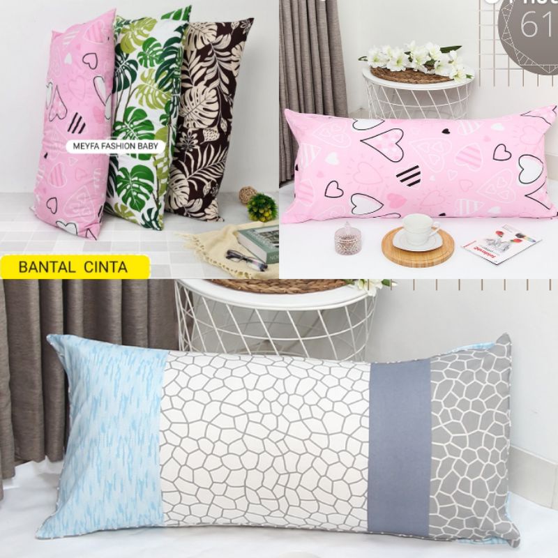 Bantal Cinta 2 Motif Ukuran Jumbo / Bantal Panjang / Bantal Kembar