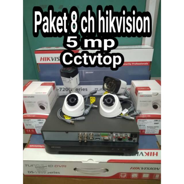 Paket cctv hikvision 8 chanel 5megapixel 2560p lengkap tinggal pasang + hdd 1 TB