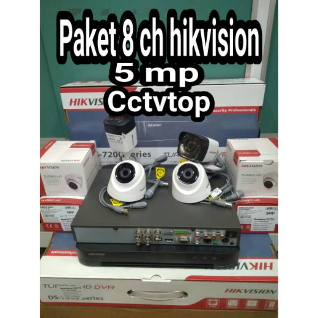 Paket cctv hikvision 8 chanel 5megapixel 2560p lengkap tinggal pasang + hdd 1 TB