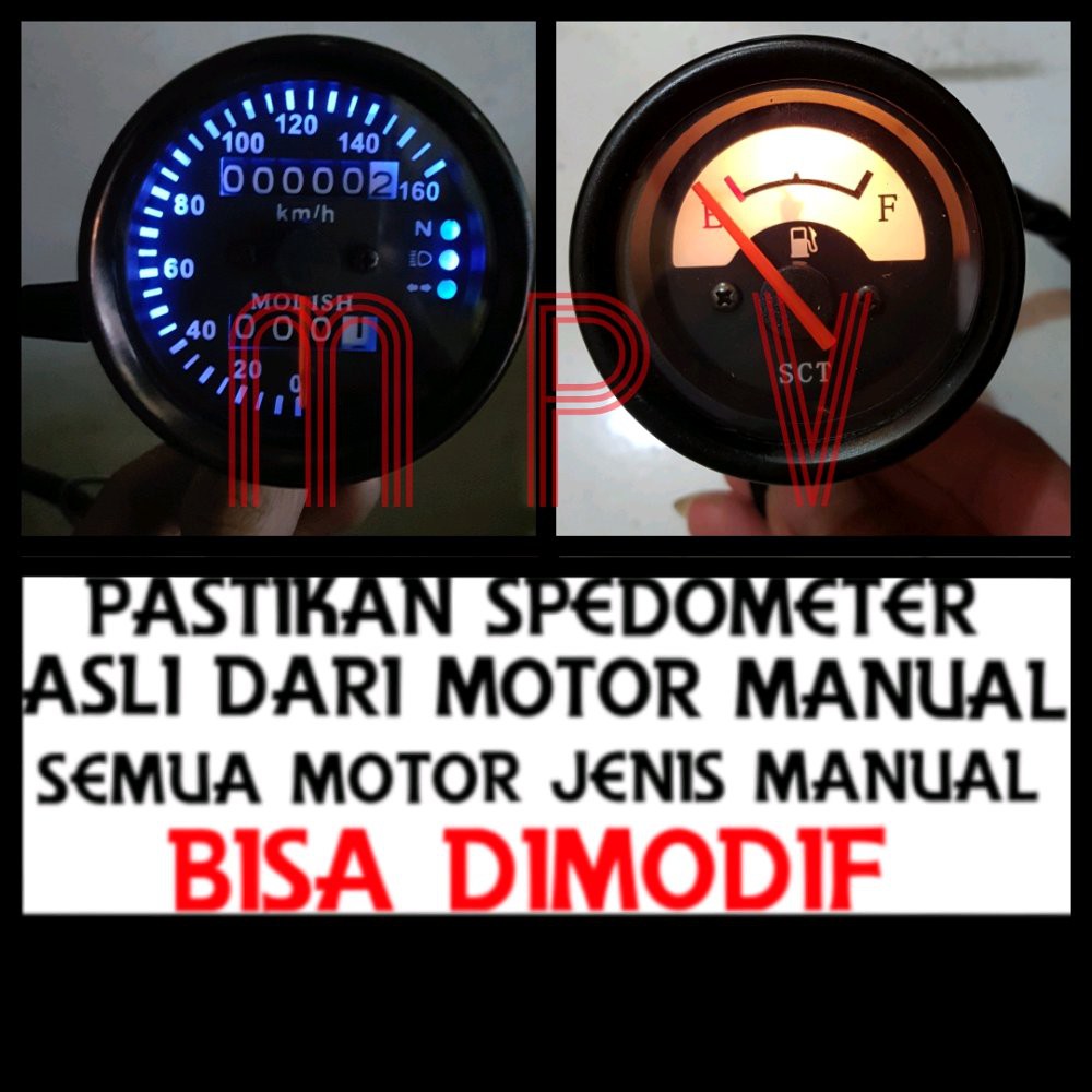 SPEDOMETER INDIKATOR LED AMPER BENSIN MANUAL UNIVERSAL SEMUA MOTOR CUSTOM