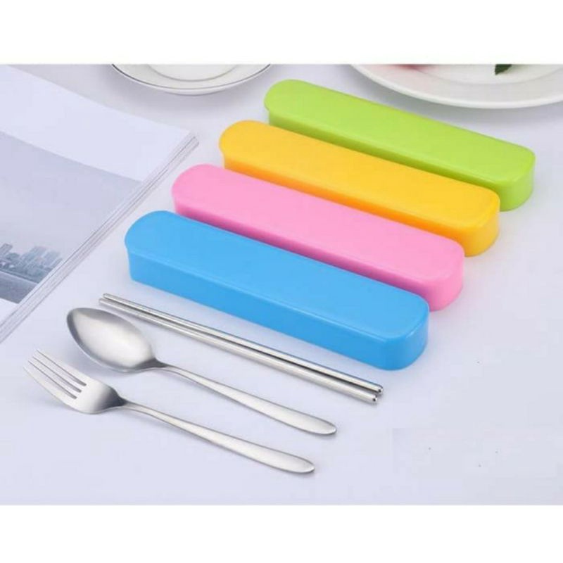 SENDOK GARPU SUMPIT SET BAHAN STAINLESS TRAVELLERS MURAH