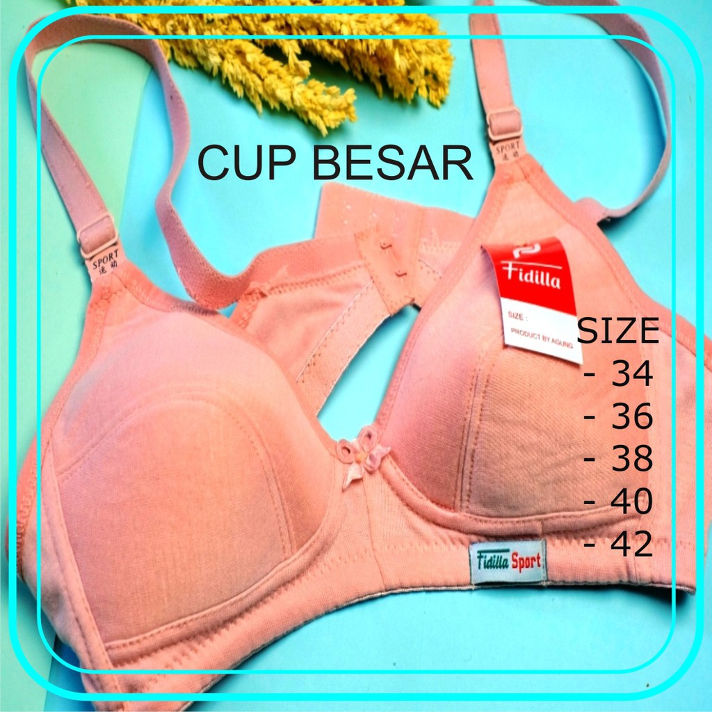 Sport Bra Tanpa Kawat - Tanpa Busa - BH push up Wanita Fidilla Nugros SIZE: 34 36 38