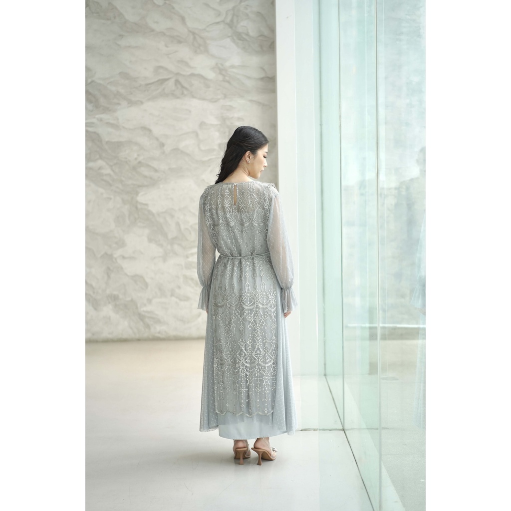 Aura Label - Sienna Dress in Sage Silver