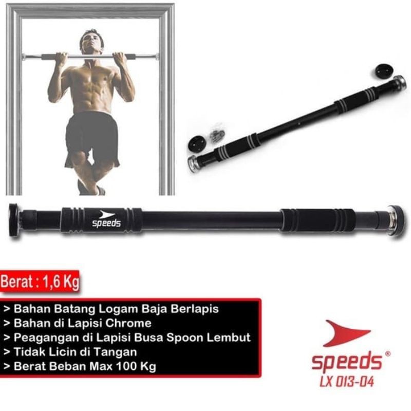 Alat Pull Up Pintu Pull Up Bar Tanpa Baut Alat Olahraga Alat Fitness Fitnes Gym Door Bar Iron Speeds