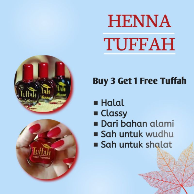 BUY 3 GET 1 Henna Tuffah Halal SAH  untuk sholat  Baca 