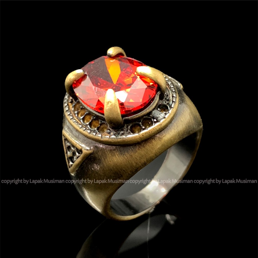 [Bayar di Tempat] Cincin Pria Merah Ruby Super Ekslusif