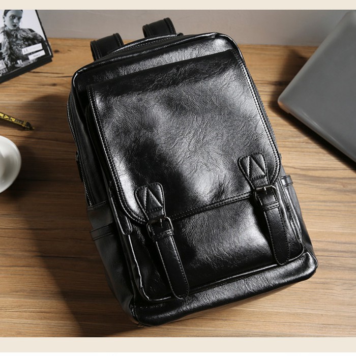 Tas Ransel Kulit Pria Backpack Cowok Premium Tas Punggung Pria Original Import Asli Murah