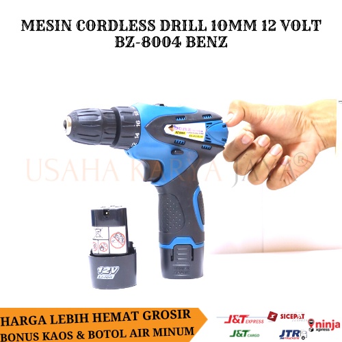 MESIN CORDLESS DRILL 10mm 12 Volt BZ-8004 BENZ Original Terbaru Electric Drill Bor Ca BENZ Mesin Bor