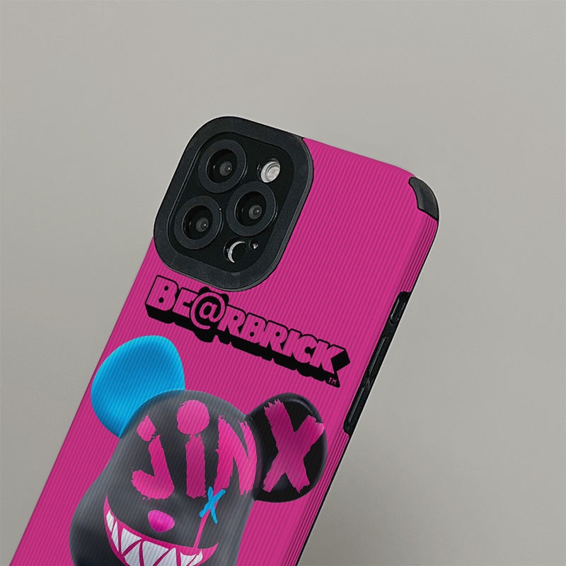 Casing ponsel dengan Pola Beruang Tunggal Bawah ungu Untuk iPhone 7 8 Plus 12 13 11 Pro Max X Xs Max Xr LRBL