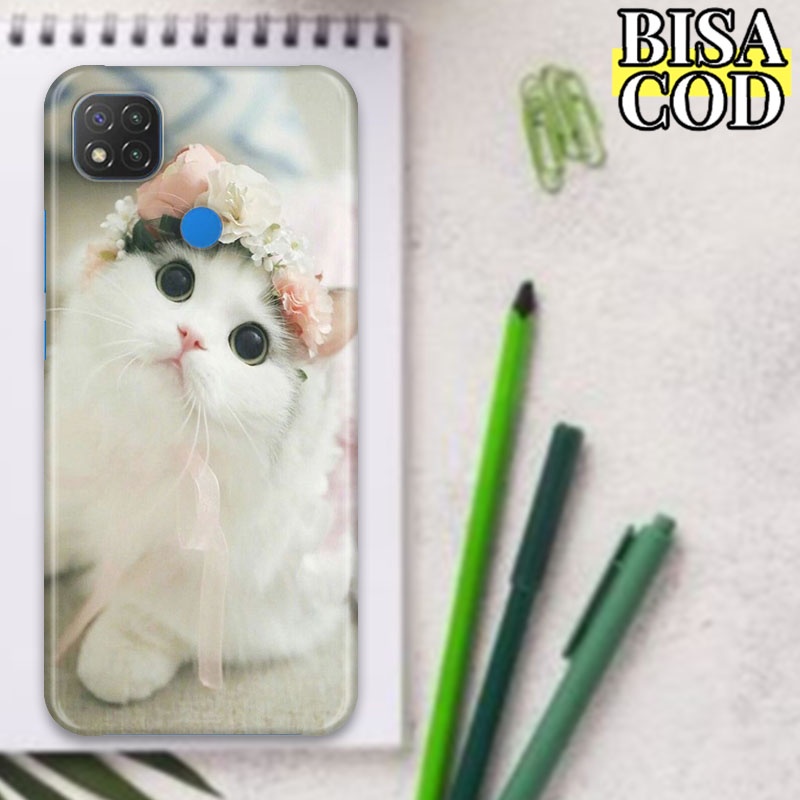 Case Xiaomi Redmi 9C Fashion Cat 6 Series - Softcase Glass Kaca Hardcase Casing Hp Kesing Hp Casing 
