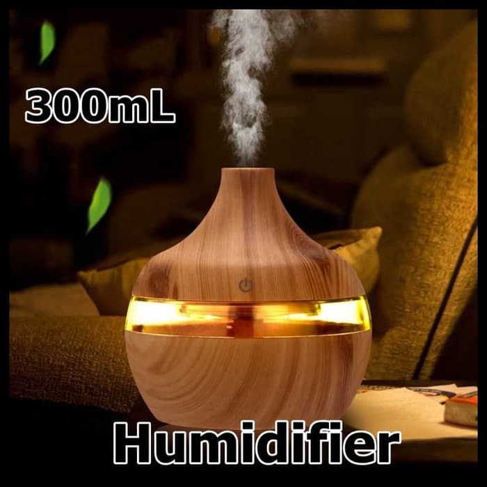 Ultrasonic Humidifier Aroma Essential Oil 300ml KJR J003 Light Wood