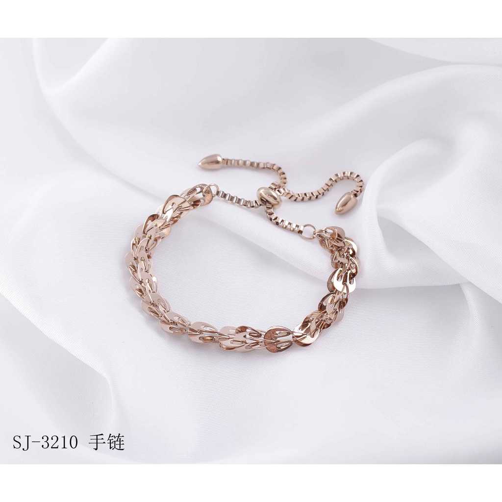 Gelang Titanium Rantai Polos Perhiasan Fashion 3210