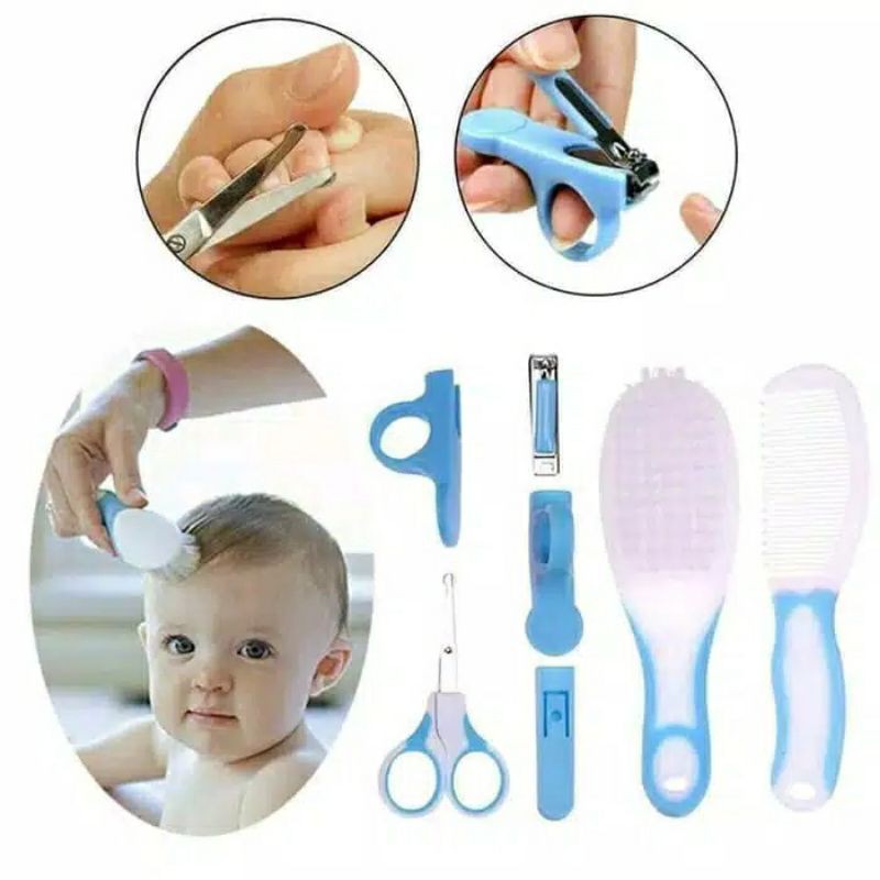 MOMS_ Baby Care Manicure Kit Set Perlengkapan Perawatan Gunting Kuku Sisir Bayi 6 in 1