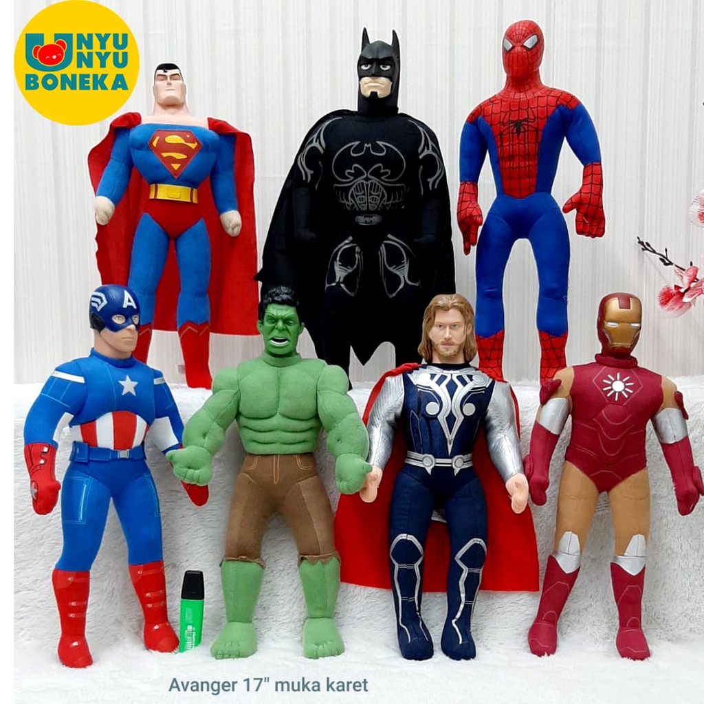 Boneka spiderman ironman avengers batman thor superman capten hulk maenan anak laki superhero kapten