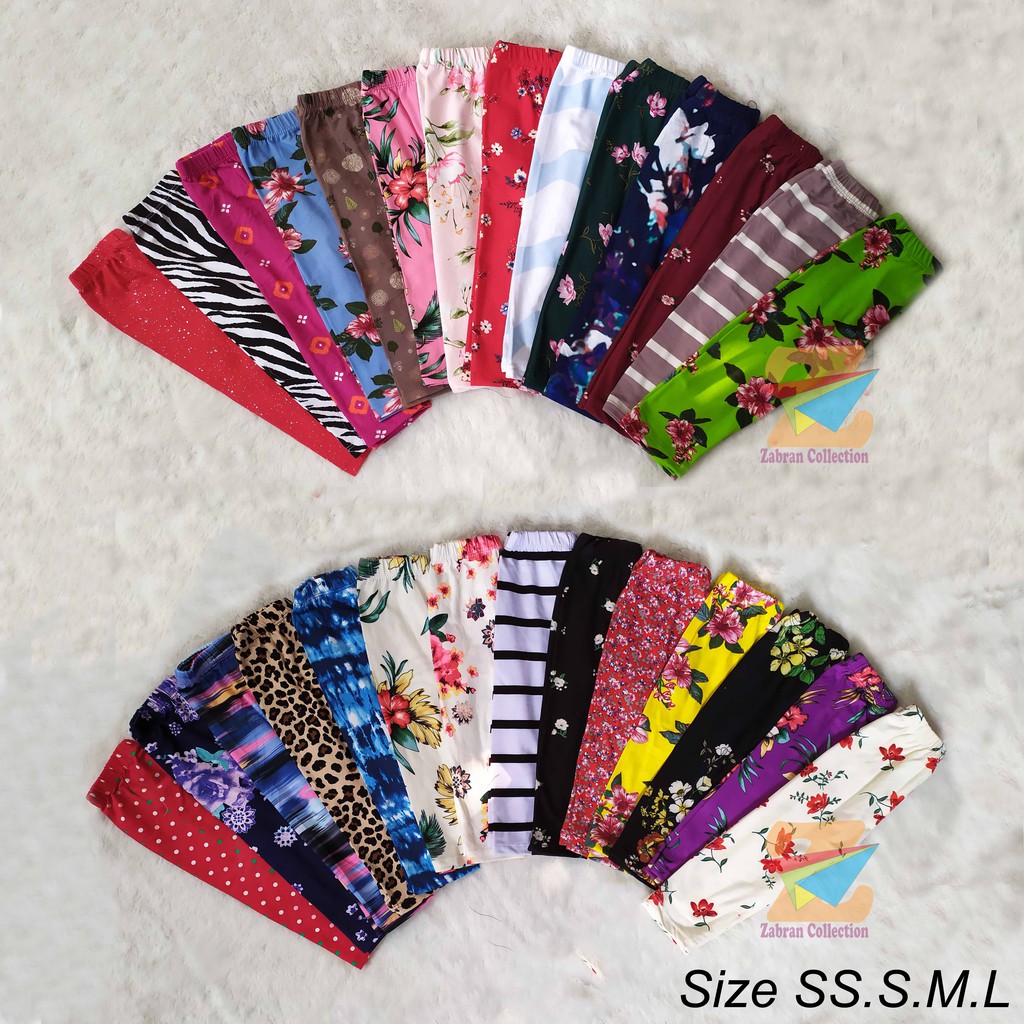 Isi 3 Legging Anak Spandex Fullprint Zabran 1 Sampai 8 Tahun