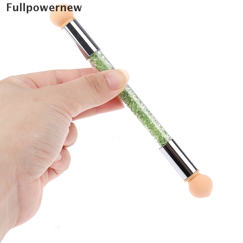 [FULL] Double-headed Gradient Brushes Acrylic Rhinestone Handle Sponge Nail Brush Pen