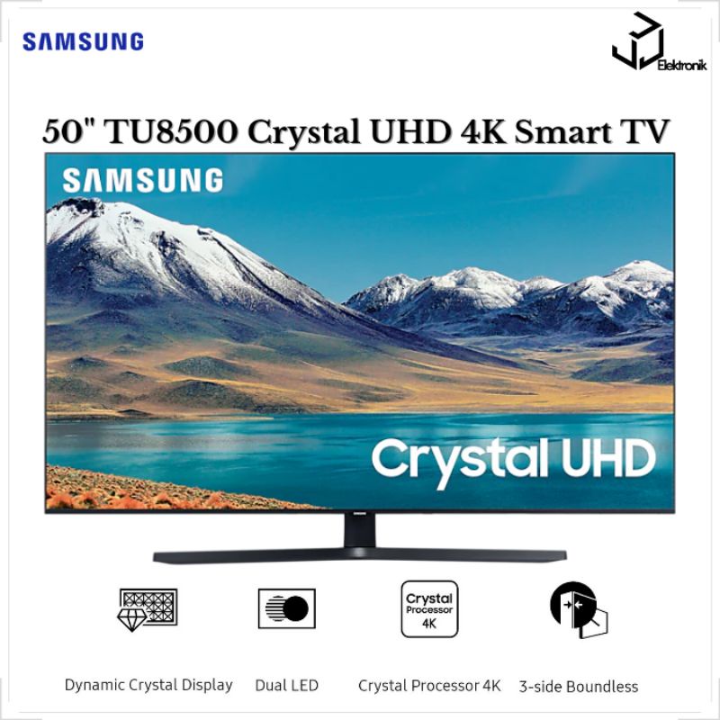 SAMSUNG 50TU8500 Crystal UHD 4K Smart TV 50 Inch UA50TU8500 LED TV HDR Dual LED Bezelles Digital Smart TV