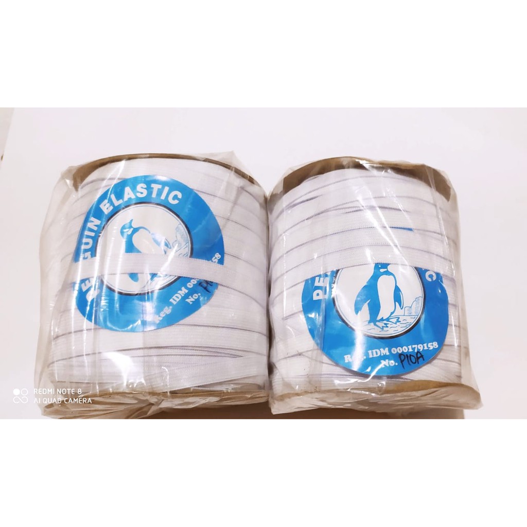 Karet gepeng Penguin elastis P10A uk 1 cm - Per roll Karet 1 cm - Karet Tebal - Karet Murah