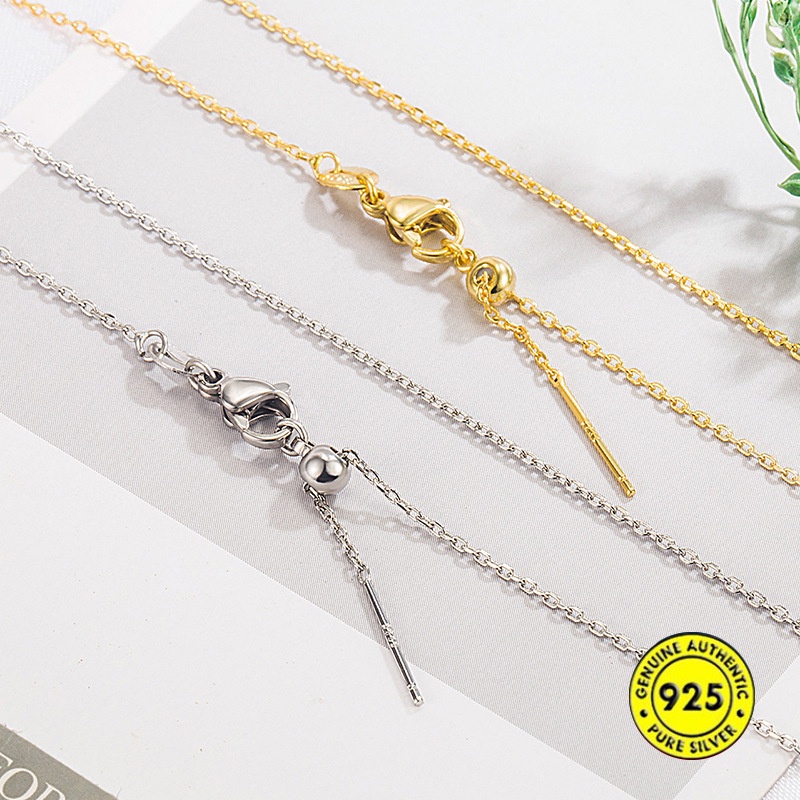 Kalung Rantai 18K Bahan Silikon Adjustable Dengan Jarum Untuk Wanita